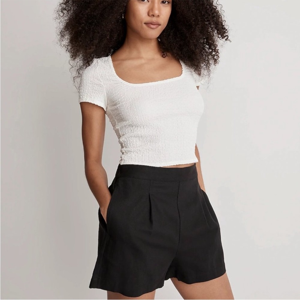 New never worn: Madewell Clean Pull-On Shorts in Linen-Cotton Size XXS